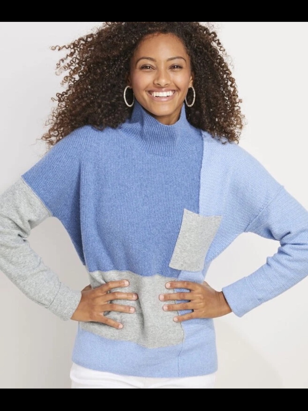 Vineyard Vines Patchwork Colorblock Sweater Womens Turtleneck XS Like New